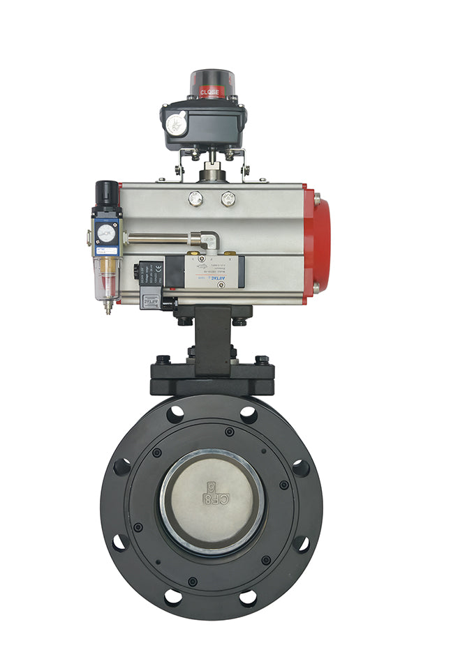 Double flange high performance butterfly valve