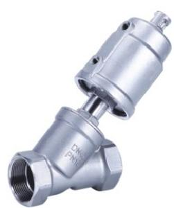 Pneumatic angle seat valve