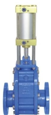 Pneumatic  ceramic  double  gate  valve
