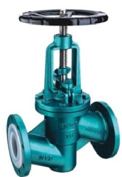 Rubber/fluorine   lined   globe  valve